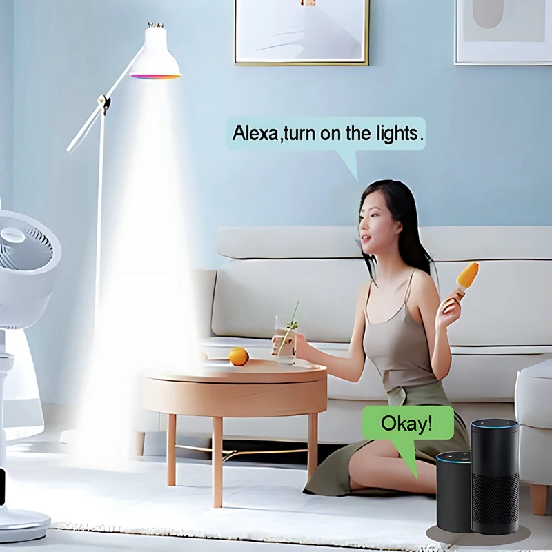 AB09-Tuya Wi-Fi GU10 Умная светодиодная лампа с регулируемой яркостью 6 Вт 220 В Smart Life App Control Прожекторная лампа работает с Alexa Google