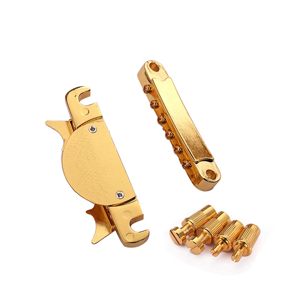 

Guitar Bridge Parts Set Gold Tone High Polished Metal for Style Guitar Enhanced Sound Precision Lightweight Design Easy