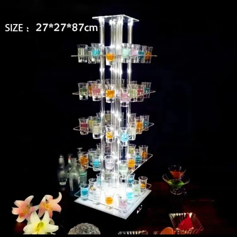 

LED lights plexiglass acrylic wall-mounted beer and wine display stands in nightclubs and bars