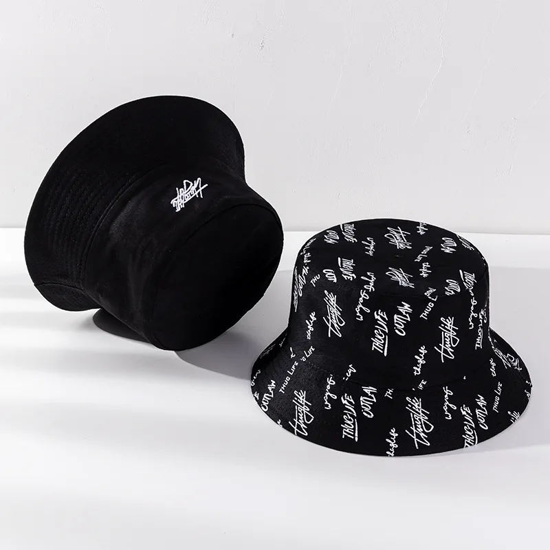 Bucket Hats For Men Women Korean Style Print Cap Panama Hat Sandbeach Sunhat Fishing Hat Fisherman Cap for Hip Hop Bob Gorro