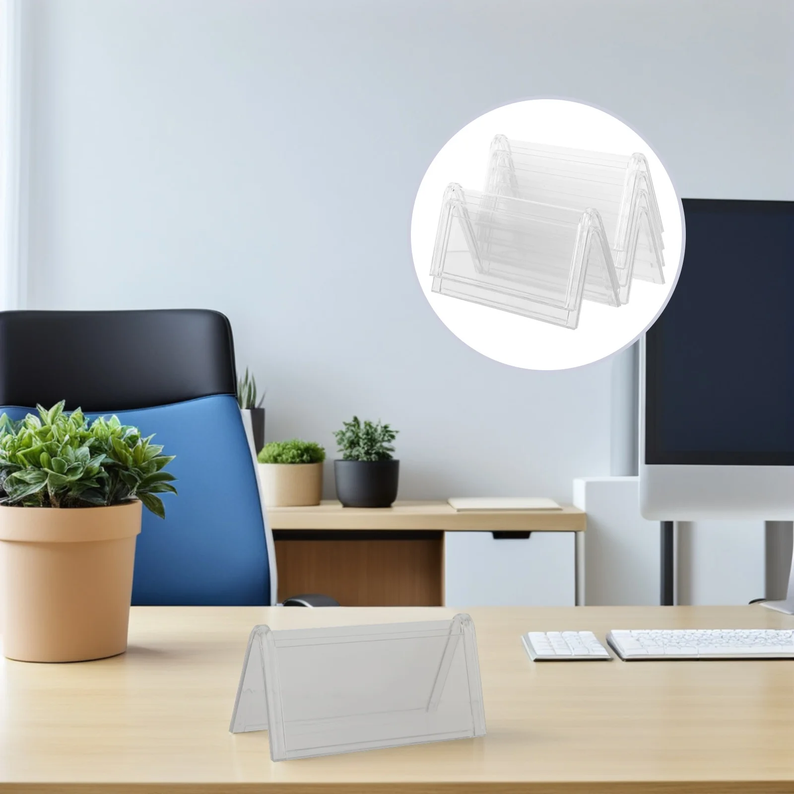 

6Pcs Clear Name Tent Holders Desk Sign Conference Table Meeting Display Stand 62x123mm Name Plate for Desk