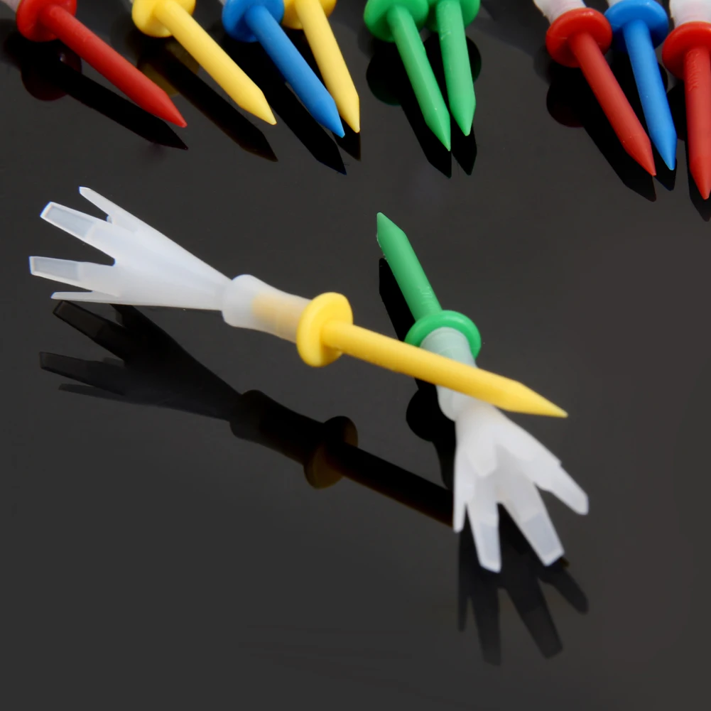 12pcs Ball Nails Tees 6-prong 4 Yards Golf Ball Training Nails Lightweight Portable Mixed Colors Sports Accessories