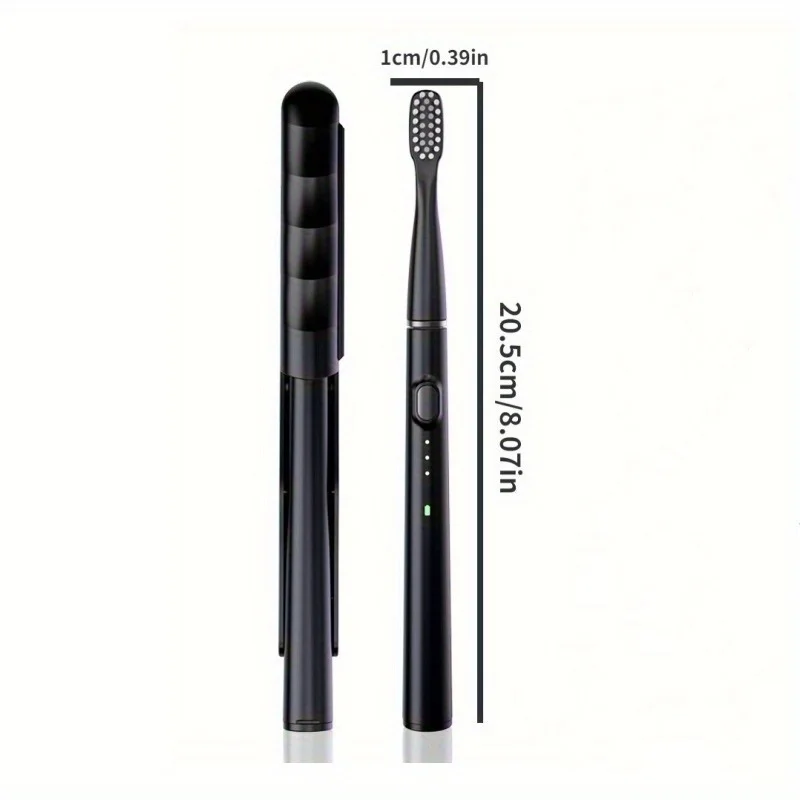 Electric Toothbrush Portable USB Rechargeable Automatic Electric Toothbrush with 6 Replaceable Brush Heads Suitable for Travel