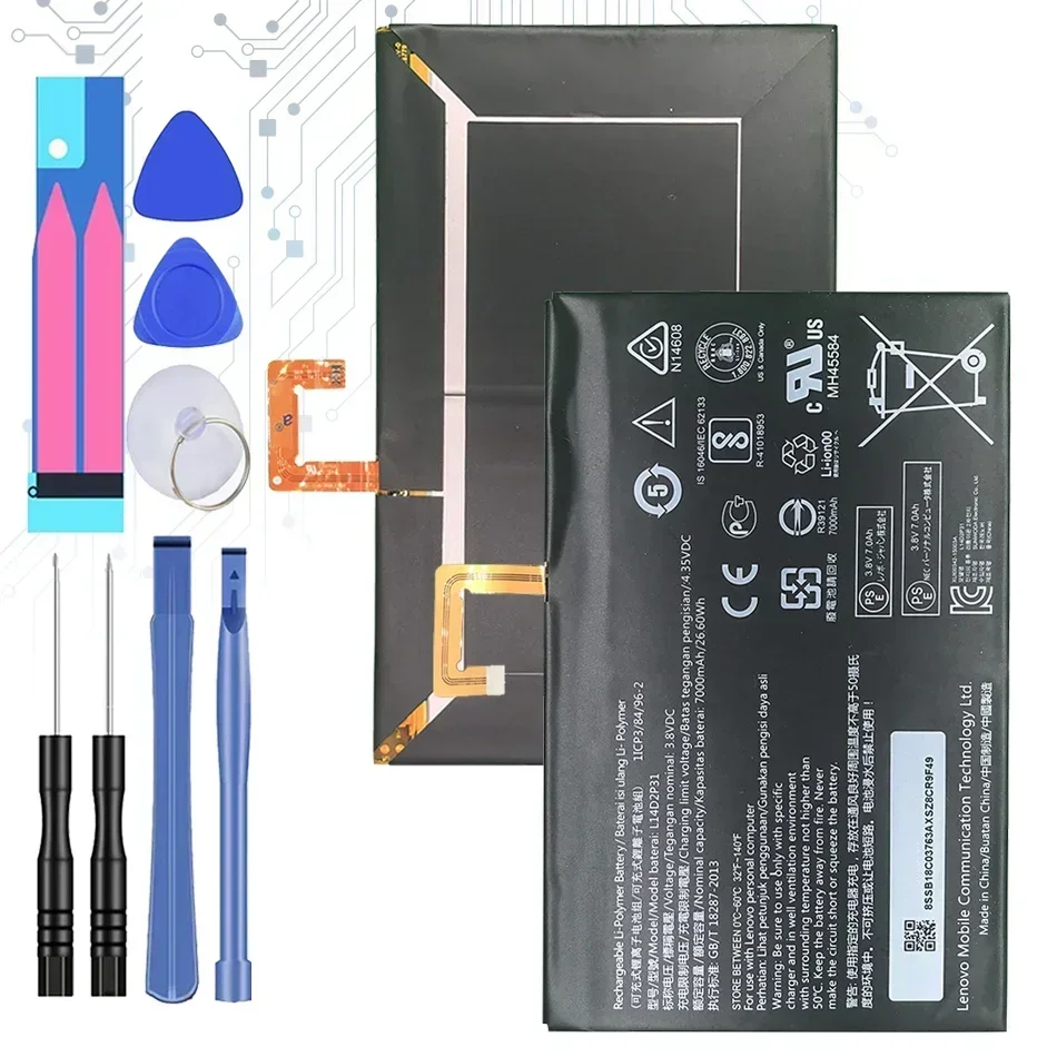 Tablet Battery L14D2P31 7000mAh For Lenovo Tab 2  A7600-F A10-70F Tab2 A10-70 A10-70L