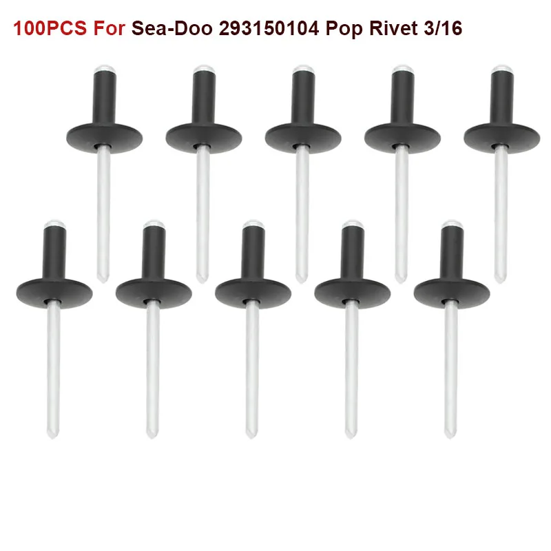 100PCS For SKI-DOO 3/16 ALUMINUM HEAD STEEL POP RIVET FLANGE For SKI DOO 293150104