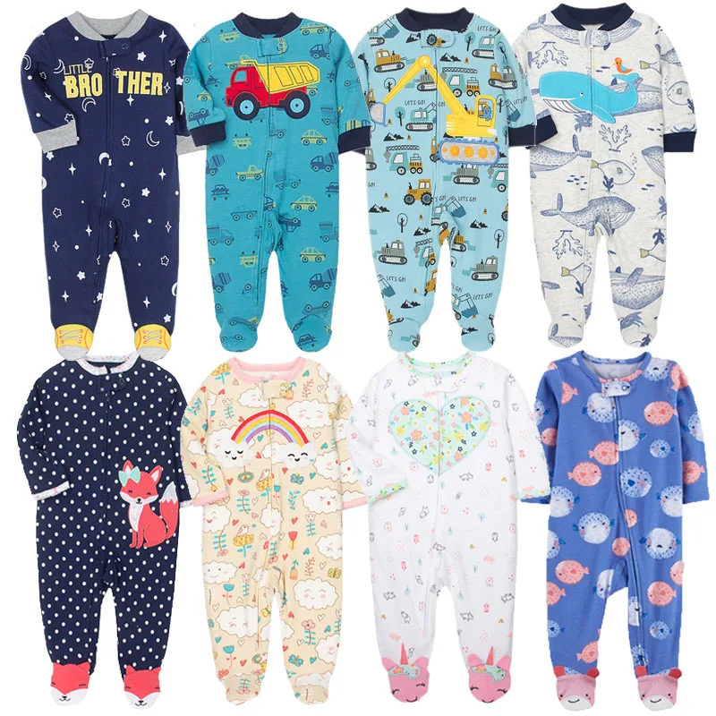 2023 Baby Clothing Pajamas Cotton Jumpsuit Long Sleeve Korean Zipper Coveralls Christmas Oufit Toddler Boys Clothes Ropa De Bebe