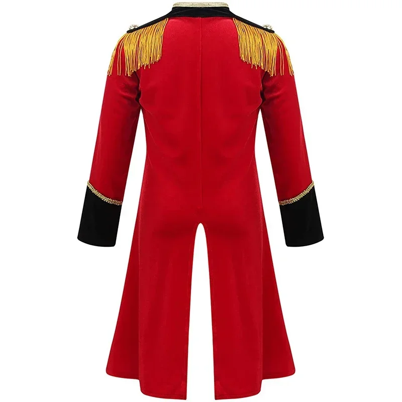 Adult Men Medieval Costume Jacket Stage Performance Uniform Coat Halloween Victorian Cosplay Showman Ringmaster Circus Da CMM221