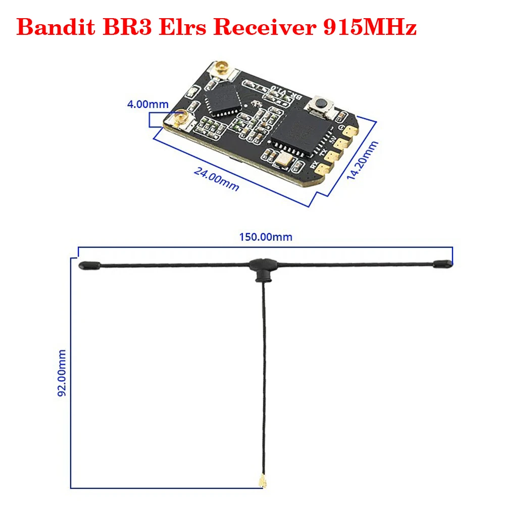Bandit BR3 Elrs Receiver 915MHz LFE 500mW Return Power ExpressLRS for Freestyle Long Range RC FPV Drone Parts