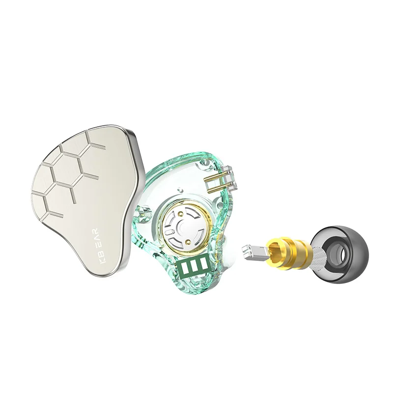 KBEAR Lark HiFI Wired Best In Ear IEM Earphone Monitor 1DD+1BA Hybrid Driver Bass Headphone with 4N Silver Plated 2pin Cable Mic