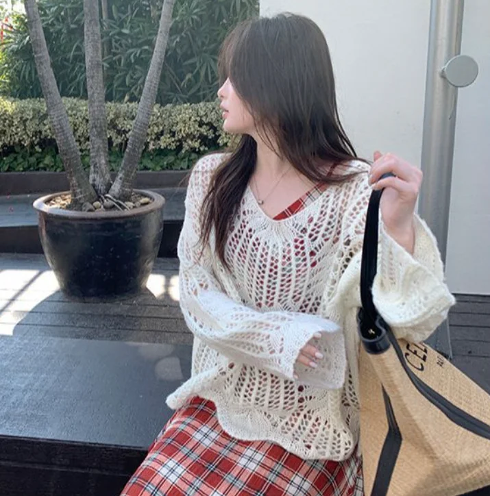 Crochet Top Boho - Gagarich Blusa Feminina de Crochê em