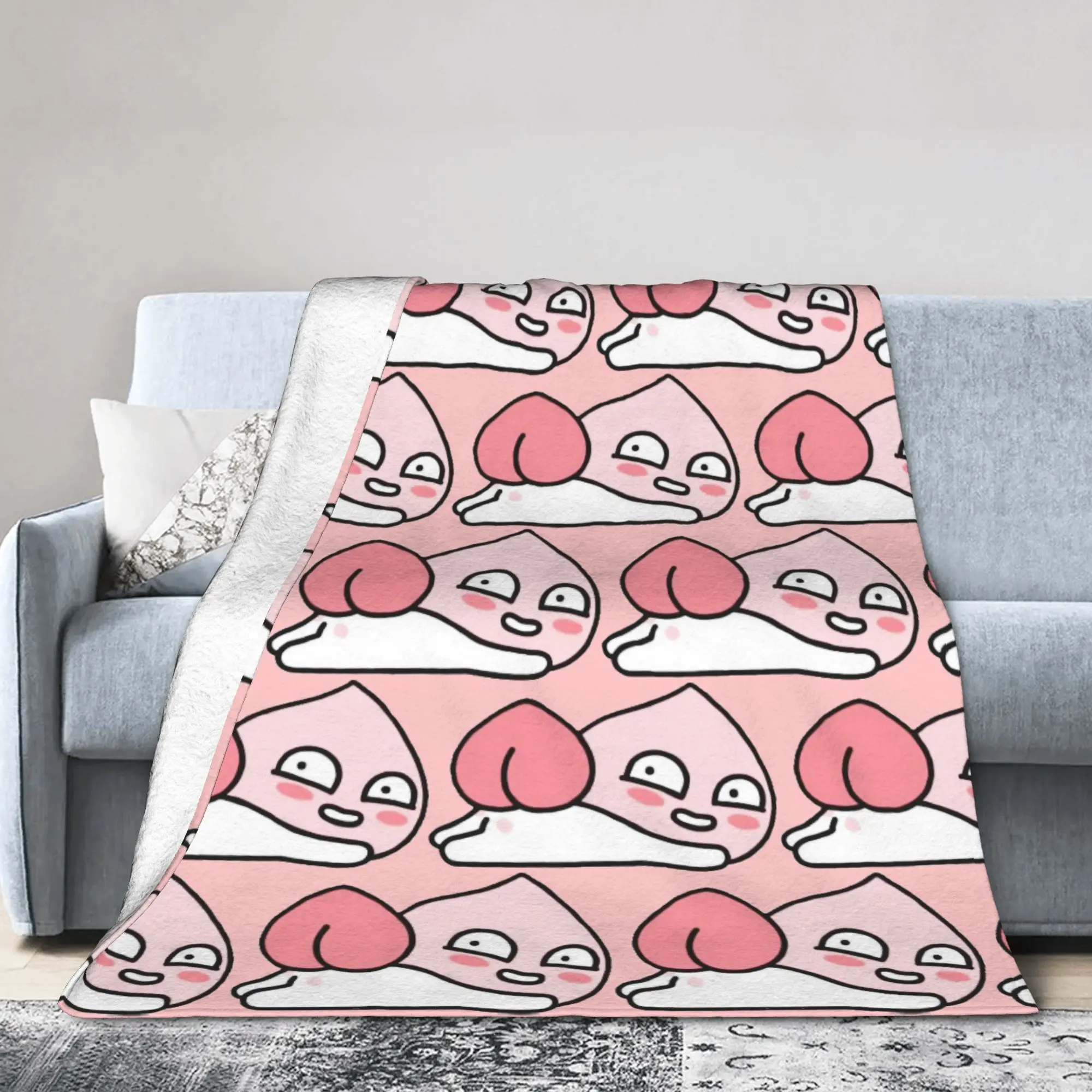 K-Kakaos F-Friends Apeach Heart Blankets Fleece All Season   Multifunction Warm Throw Blanket for Sofa Couch Rug Piece