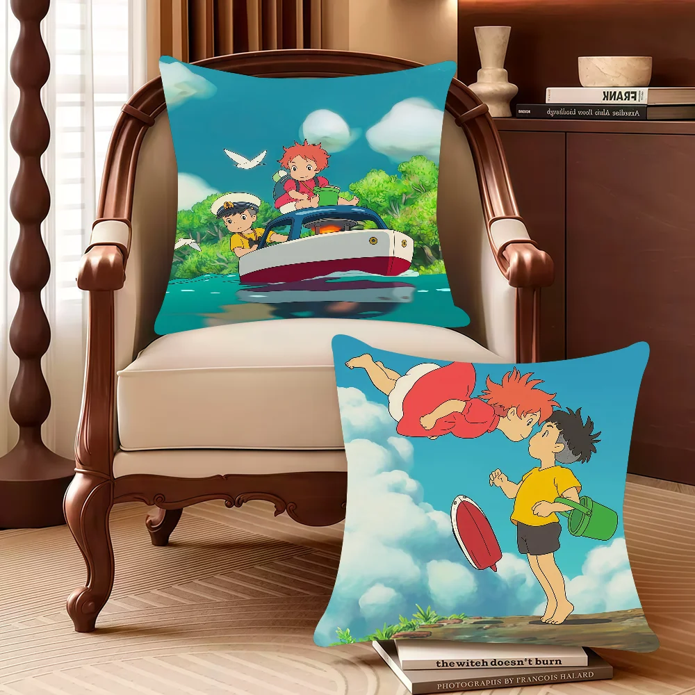 

Cute Cartoon P-Ponyo Pillow Case Decor Protective Covers Comfortable Soft For Sofa Living Room Home Office