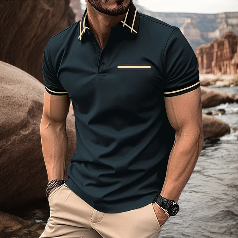 

New summer leisure fashion POLO sports cedar short sleeve T-shirt men's street fashion brand horse jersey