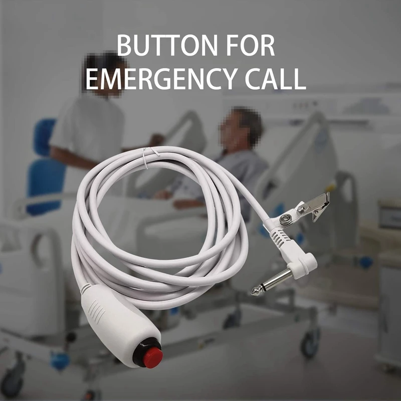 5X Nurse Call Cable 6.35Mm Line Nurse Call Device Emergency Call Cable With Push Button Switch