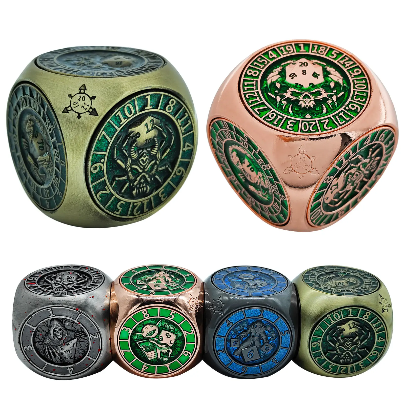 

7-in-1 DND Metal Dice RPG D&D 7pcs Complete Game Role-playing Cubes including D4 D6 D8 D10/% D12 D20 for Tabletop Gaming