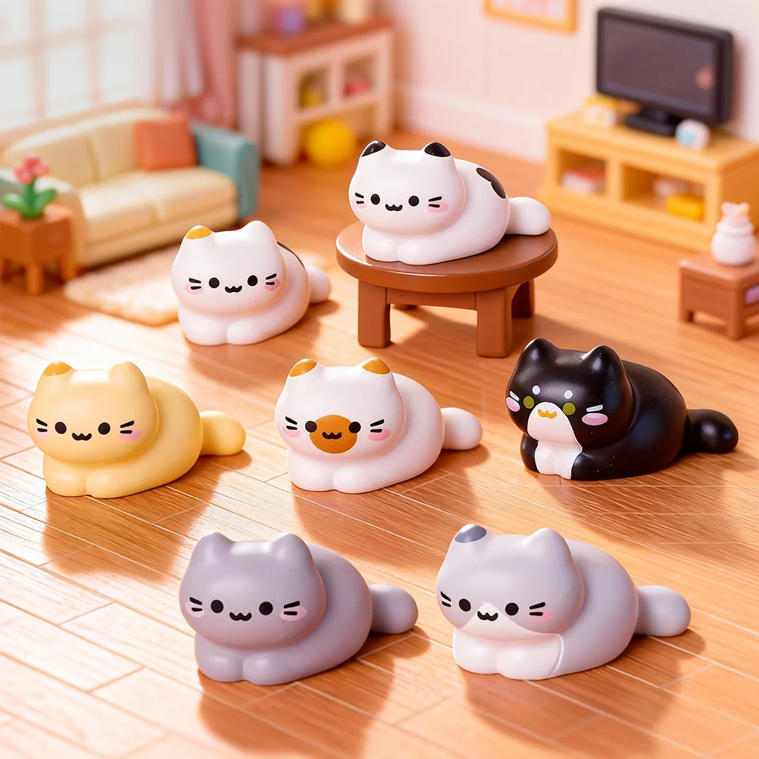 8pc Cute Cat Animal Decoration Resin Craft Miniature Figure Tiny for Bonsai Fairy Garden Home Decor