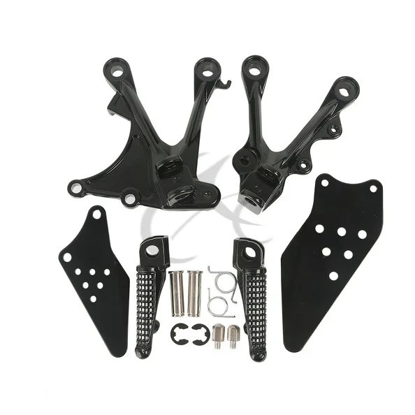 

Motorcycle Front Footrest Foot Pegs Set For KAWASAKI NINJA ZX6R ZX-6R ZX636 2005-2008 2006 2007 Black Silver Matte Black