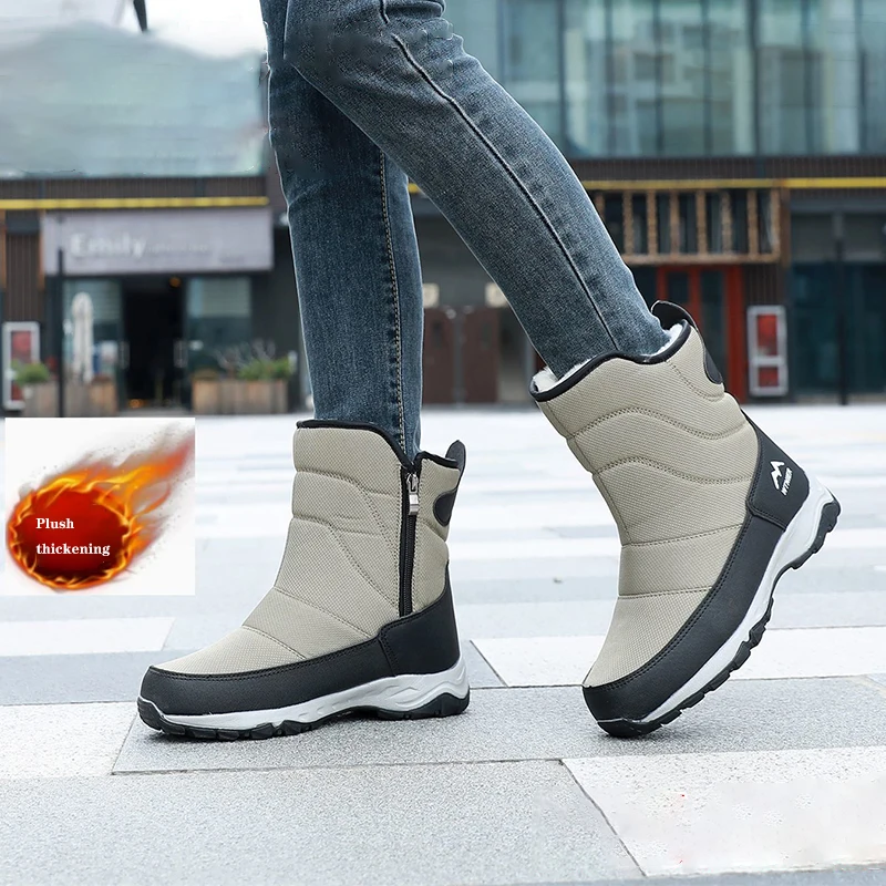 Winter High-top Snow Boots Ladies Non-slip Anti-snow Padded Thickened Warm Thick Bottom Outdoor Cotton Shoes