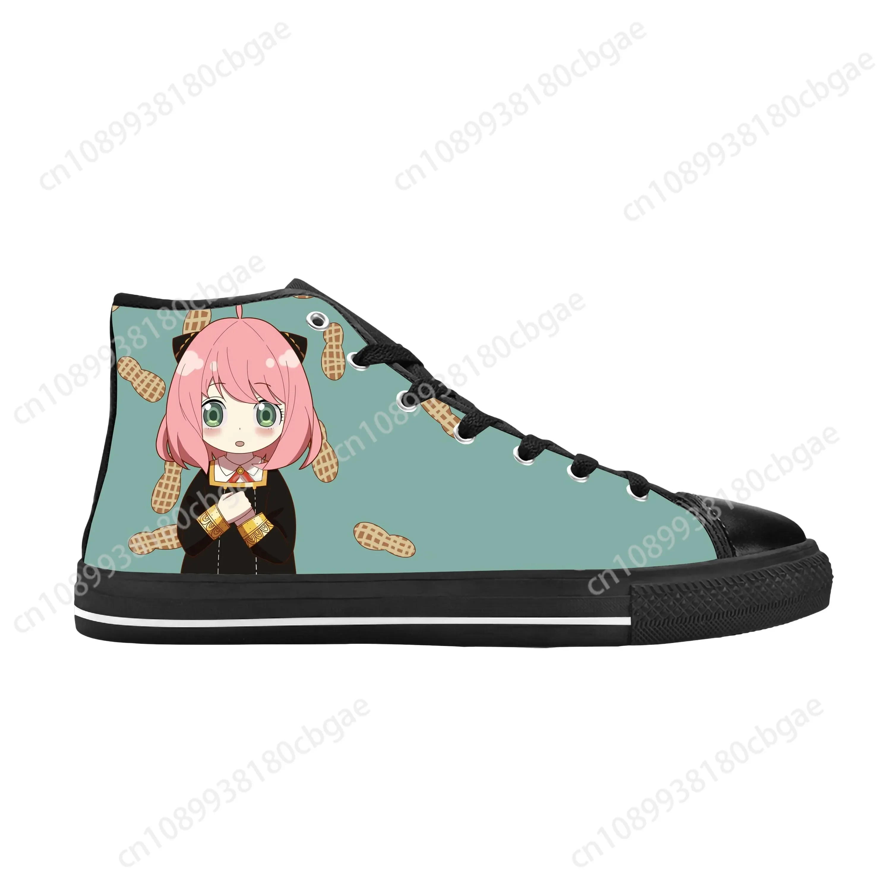 Hot Japanese Anime Manga Spy X Family Anya Forger Casual Cloth Shoes High Top Comfortable Breathable 3D Print Men Women Sneakers