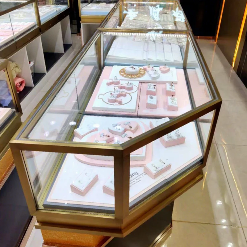 

Customize.Mall Furniture Elegant Jewelry Kiosk Design Stand Display Counter Showcase Store Cabinet Decoration Shopping J