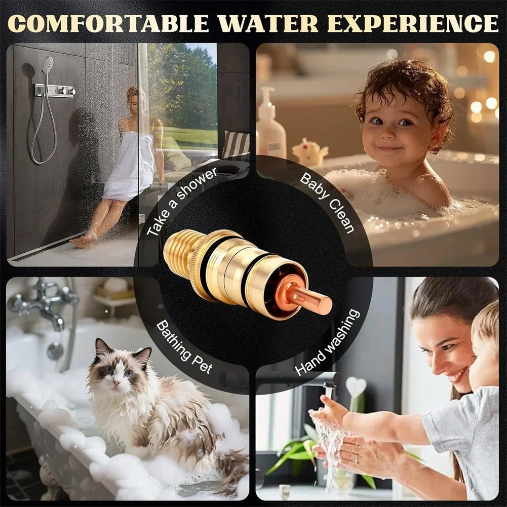 47050000 For Grohe Shower Valve Cartridge G1/2 Thread Brass Thermostatic Element for Precise Hot Cold Water Blending