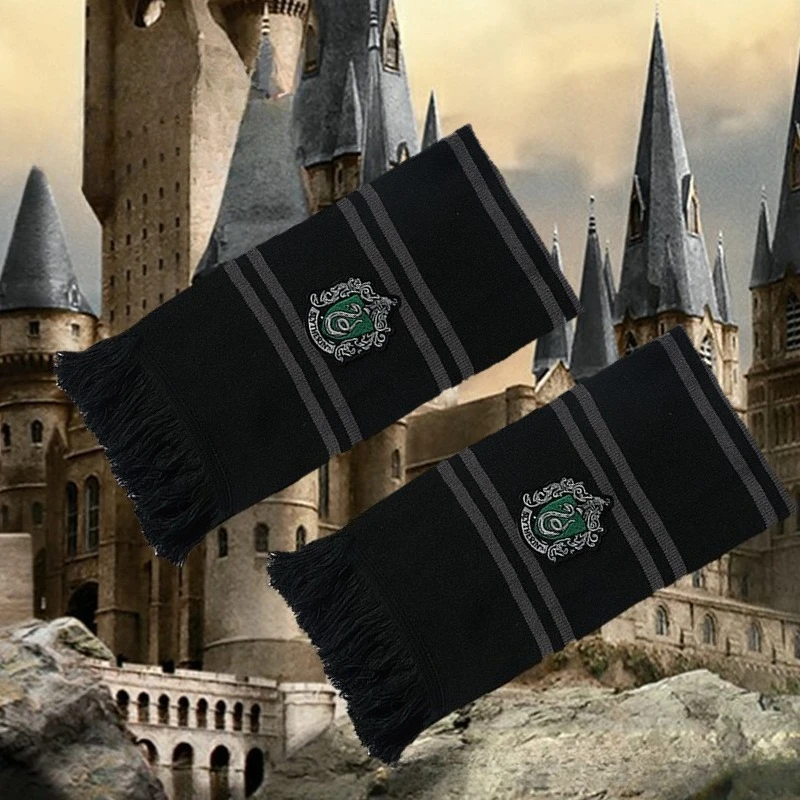 

Высококачественный вязаный шарф Гарри Поттера с большим логотипом и кисточками, прямая продажа, зимний аксессуар