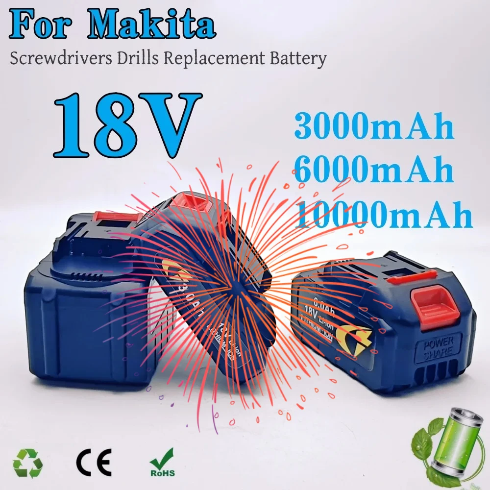 

Литий-ионный аккумулятор 18В 10.0Ач 18650 для инструментов, высокотоковый, с высокой токоотдачей, подходит для замены шуруповертов/дрелей.