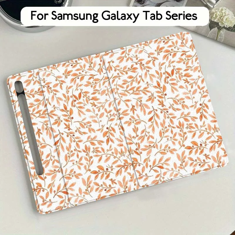 

Leaf Beautiful Flower Art For Samsung Galaxy Tab S10 S9 S8 S7 FE Lite Soft Flexible Support Tablet Case Gift