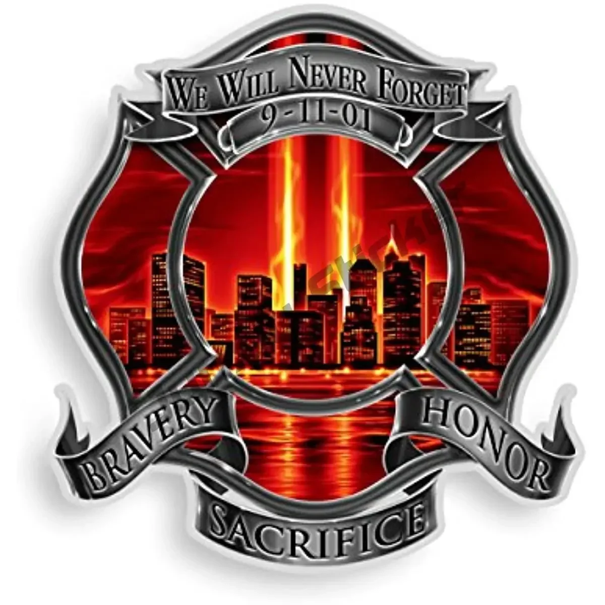 Fireman Bravery Honor Stickers First Responder Reflective Cover Scratches Decals American Flag Maltese Cross Vehicle Accessories