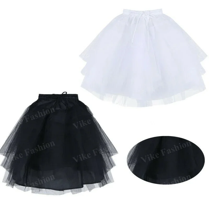 ดอกไม้สาว 3 ชั้น Tutu กระโปรง Petticoat สําหรับเด็กวัยหัดเดินชุดแต่งงาน