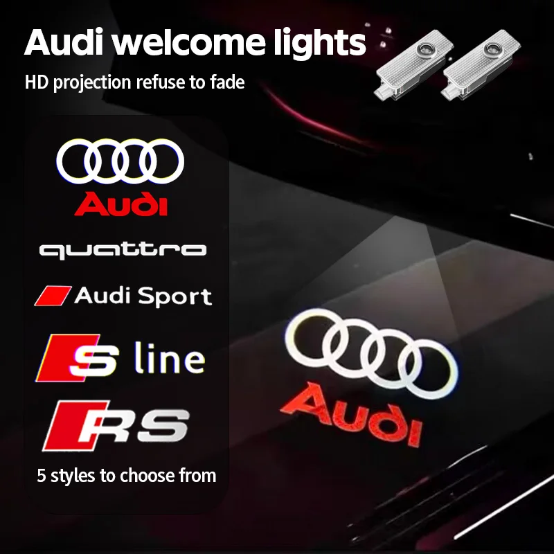 

Car Door Wireless Welcome Light LED HD Projector Lamp Decoration For Audi Sline A1 A3 A4 B8 B7 A5 A6 C7 A7 A8 B9 B6 C6 Q2 Q3 Q5