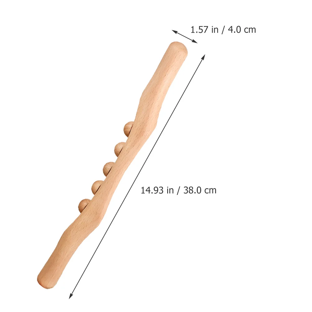 

Деревянный массажный ролик для тела из натурального бука для спины, плеч, скребковый массажер для мышц, палочка для облегчения акупунктурных точек ног, портативная терапия