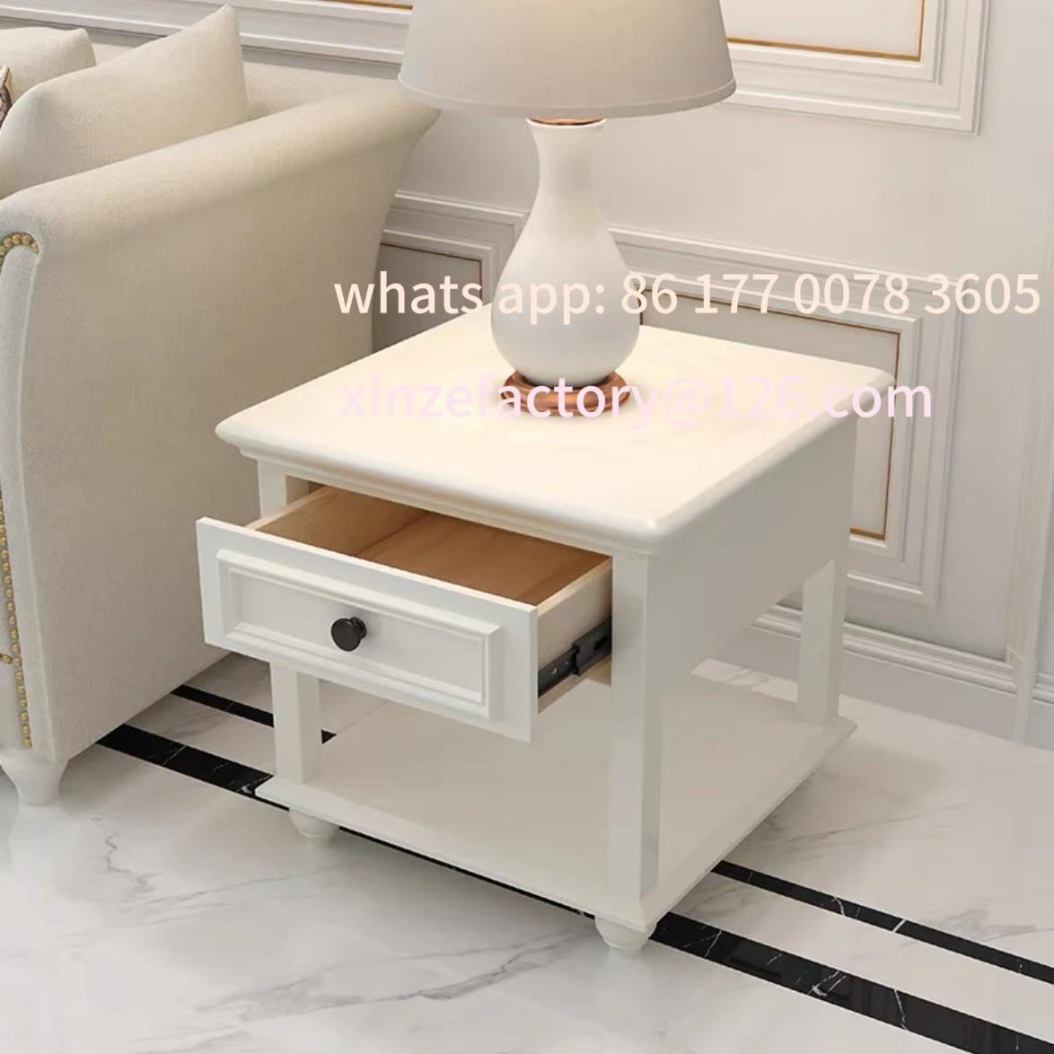 

Customizable American side cabinet solid wood tea modern light luxury mini hall