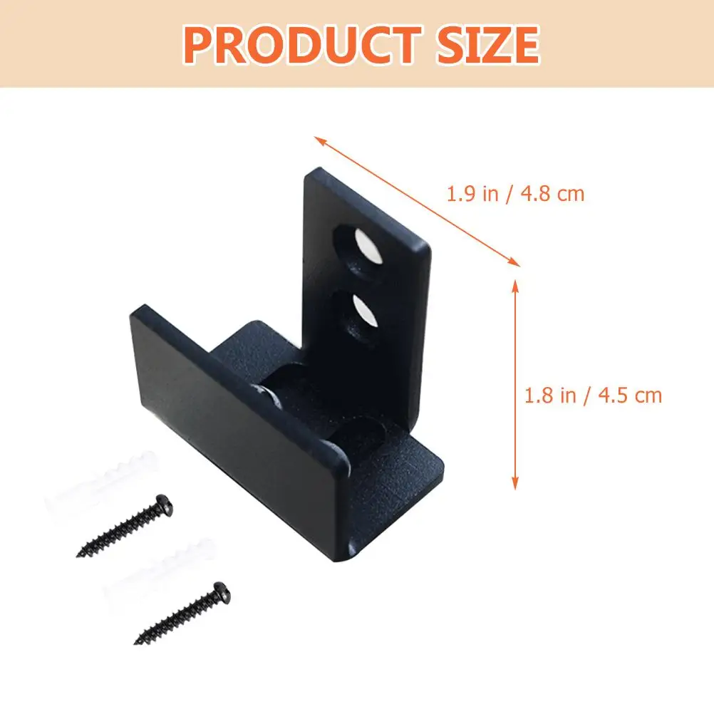 Guide au sol pour porte de grange, fond coulissant noir, arrêt pivotant réglable, bords chanfreinés en acier au carbone, panneau de porte lisse et silencieux