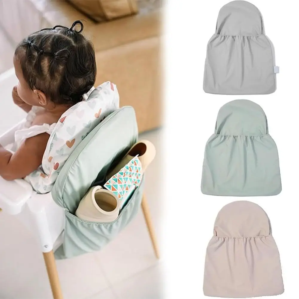 Portable Highchair Handy Pocket Pouch PU Organiser Bag Dining Chair Back Storage Bag Baby Highchair Back Hanging Bag