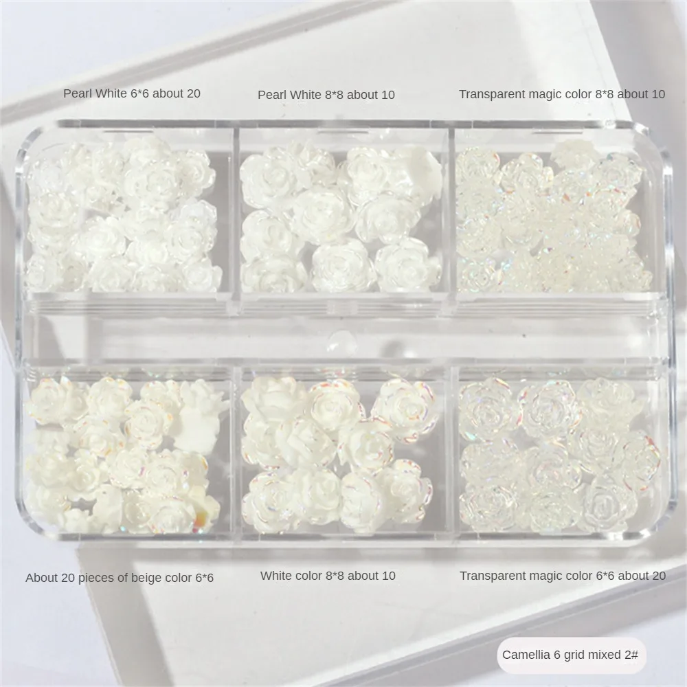 อุปกรณ์ตกแต่งเล็บลายดอกไม้คาเมลเลียปลอดภัยและไม่มีกลิ่นสำหรับตกแต่งศิลปะเล็บอเนกประสงค์รูปทรงและสีต่างๆ