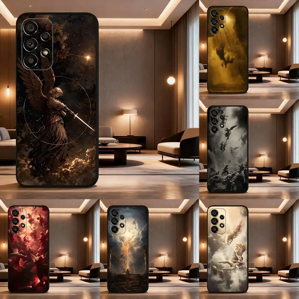 

The Fallen Painting Angel Phone Case For Samsung Galaxy A73,31,32,72,41,53,52,71,22,5G,Note,J7,8,9 Soft Black Cover