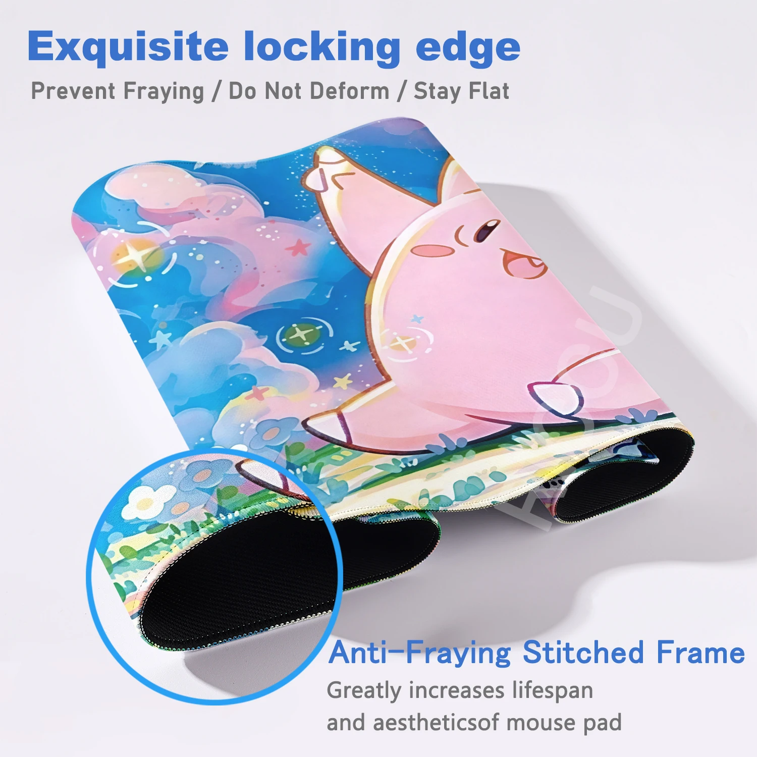 Podkładka pod mysz Kawaii Jigglypuff Duża Gamer XXL Podkładka na biurko pod klawiaturę i mysz Dywanik Clefairy Gumowa Tapis Souris Gaming P-Pokemon Mousepad — zdjęcie produktu 4