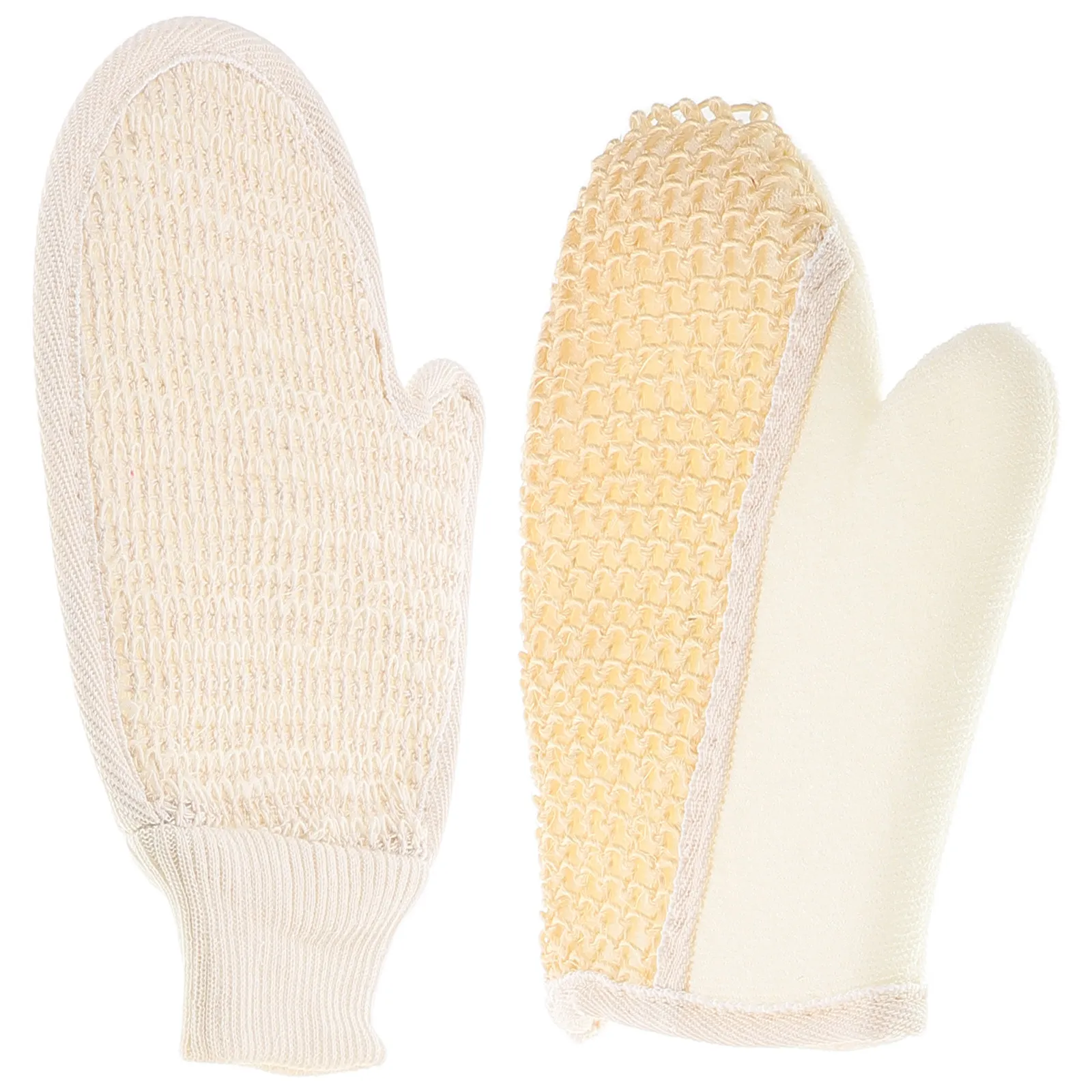 

2Pcs Exfoliating Bath Mitts with Dual Sided Sisal Scrubbing Gloves for Women Men Full Coverage Body Cleaning Spa Tools