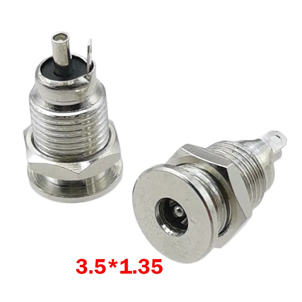 

10pcs DC 3.5 mm x 1.35mm DC Power Jack Socket Female Panel Mount Connector metal 3.5*1.35 High Current Charging Socket