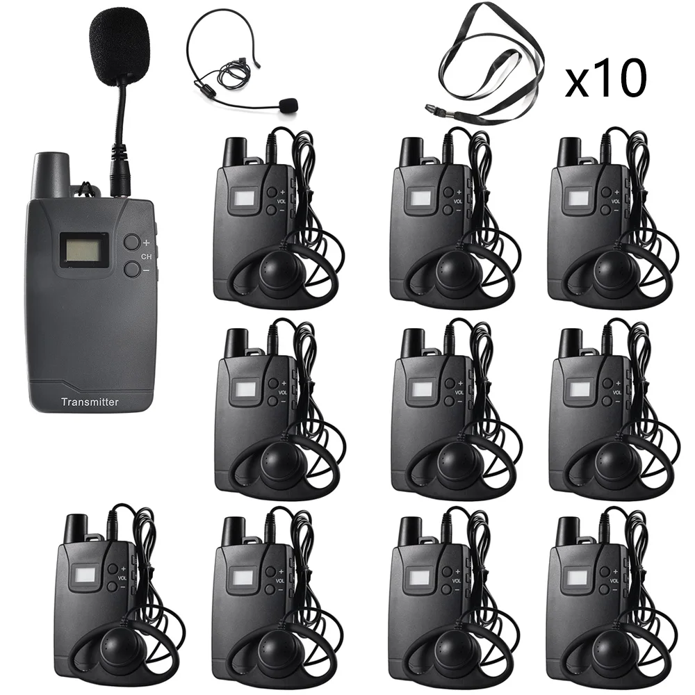 

Wireless Tour Guide System Wireless Communication Equipment Multi-channel Anti-interference for Horse Riding Teaching AA Battery