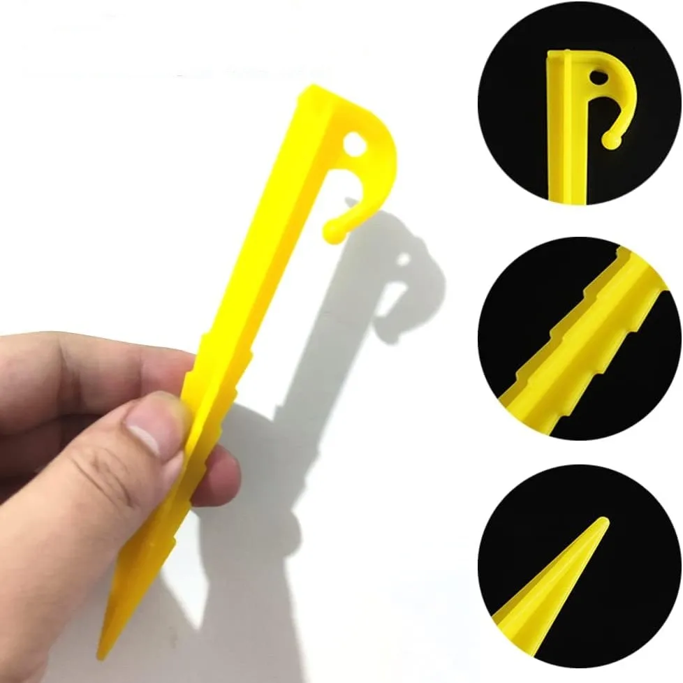 1PC Plastic Nail Outdoor Camping Garden Lawn Yellow Tent Stakes Hand Tools