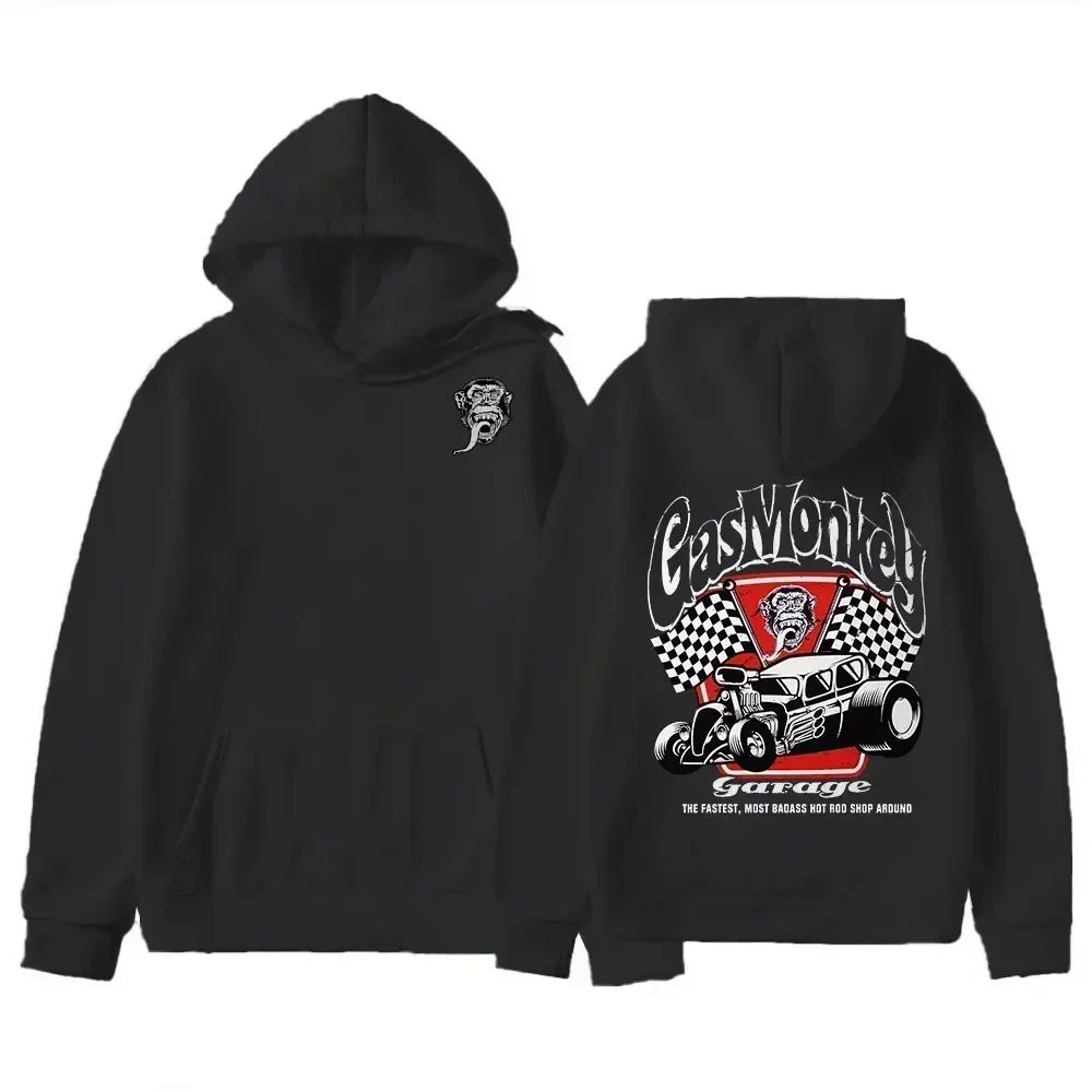 Erstaunlicher neuer Gas Monkeys Garage Herbst-Winter-Hoodie für Herren, lässig, locker, langärmlig, beidseitig tragbar, Gas Monkeys Garage Herren-Hoodie