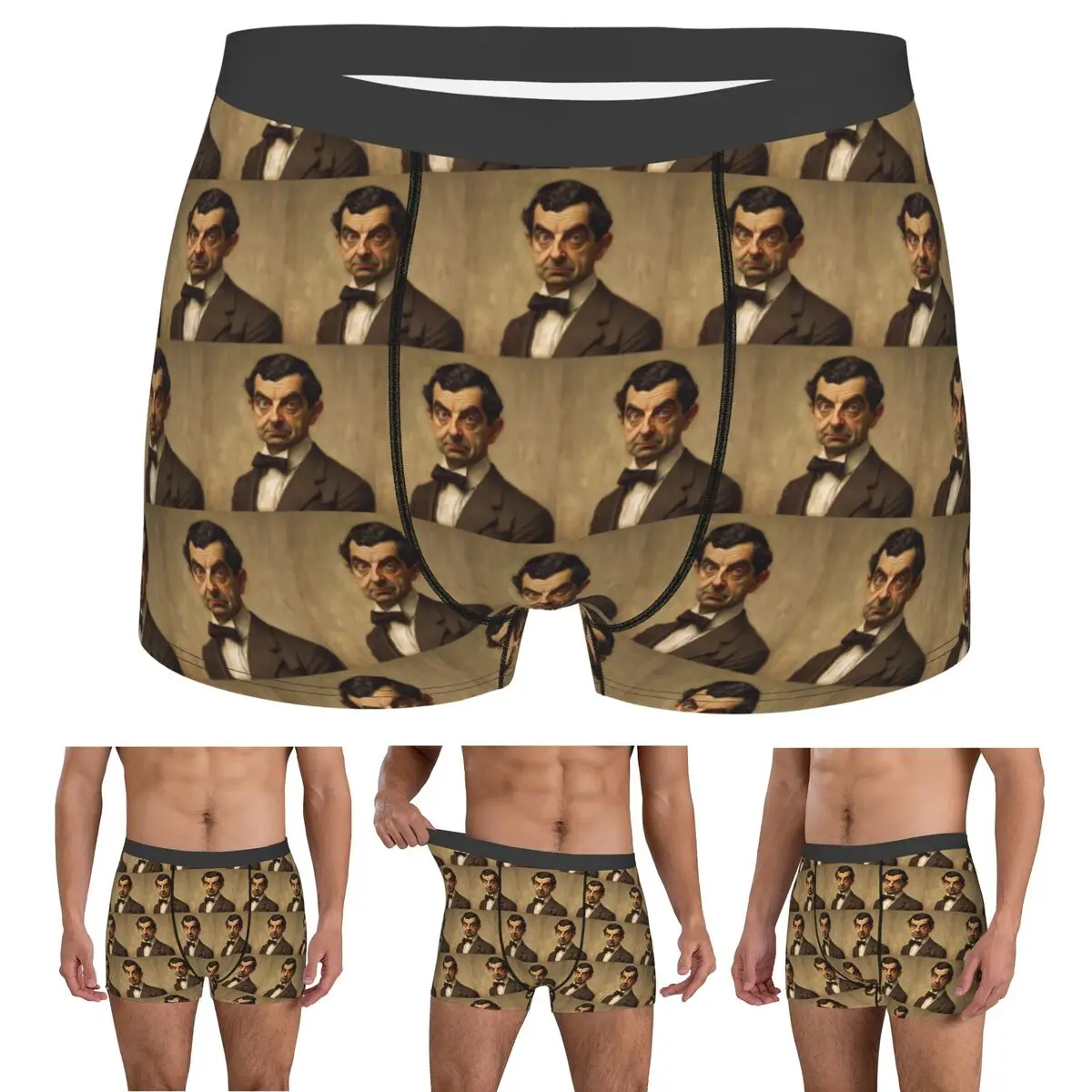 

Boxer Underpants Shorts Mr Bean Whistler Mother Panties Men's Ventilate Underwear for Homme Man Boyfriend Gifts