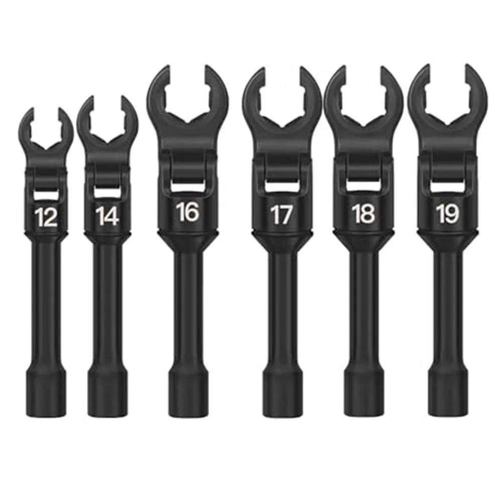 

Automotive Repair Tools Crows Foot Wrench For Flare Nuts 12-19mm Size Range 180 Flex-Head Design 6-Point Socket