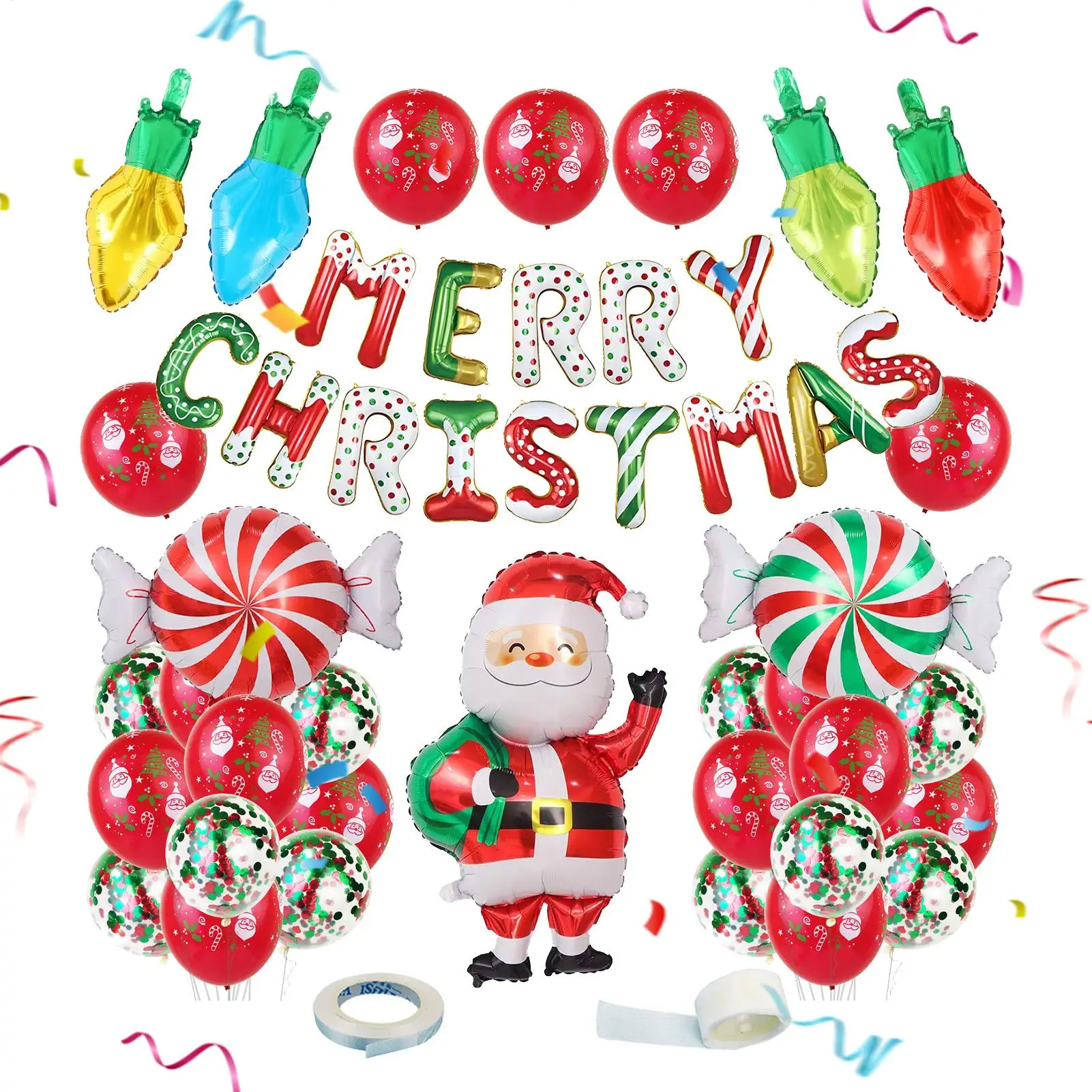 

Рождественские воздушные шары, украшения, праздничные красочные товары для вечеринок, воздушные шары для вечеринок, праздничные украшения для стены, двери, елки, патио