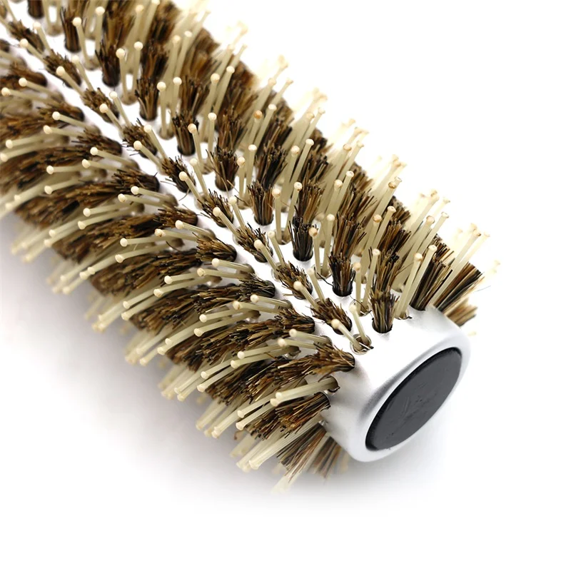 Professional Salon Hair Round Brush Boar Bristles Anti-static and Heat Resistant Ceramic Coating Hairdresser Brush Hair Brush