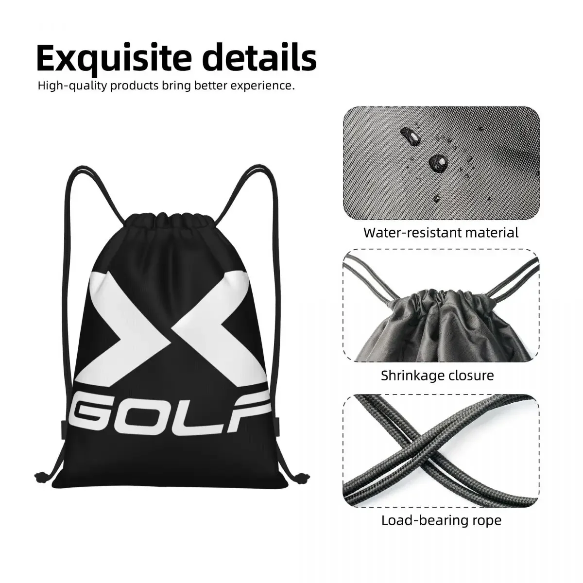 Mochila deportiva ligera con cordón para hombre y mujer, bolso de almacenamiento con logotipo personalizado de Golf X, ideal para gimnasio