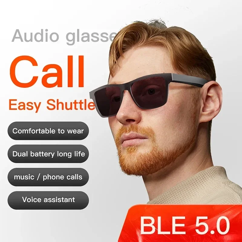 Óculos de sol 3D inteligentes, óculos magnéticos anti-azuis, Bluetooth 5.0, chamadas mãos-livres, música, esportes