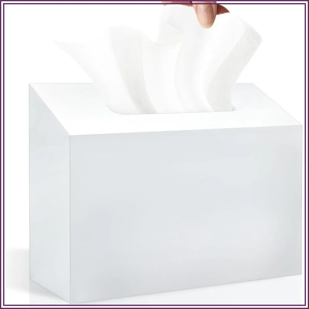 

Acrylic Hand Towel Box Cover Holder for Kleenex, Bottom Pull-Out & Wall-Mounted, Paper Towel Dispenser for Home, Office, Bathroom